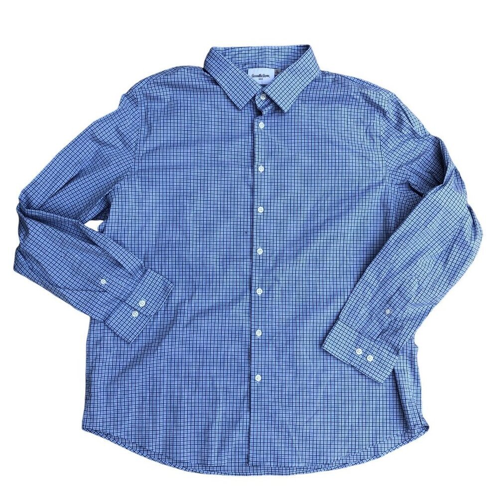 GOODFELLOW & CO Button Down Shirt 2XL Men's Blue Long Sleeve Collared​​